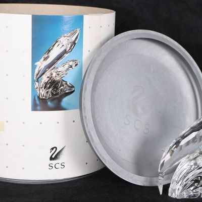 SWAROVSKI WHALES 1992 PLEASE CARE FOR ME W/ BOX