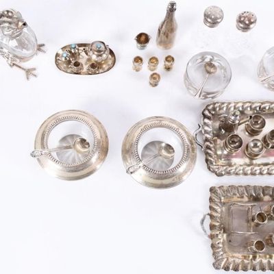 SILVER/SILVER PLATED NOVELTIES TEA SETS SHAKERS -7