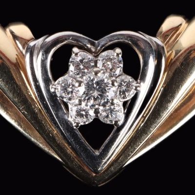 14K YELLOW/WHITE GOLD PENDANT VS D-COLOR DIAMONDS