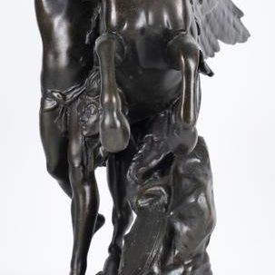 PERSEUS & PEGASUS EMILE PICAULT 1888 BRONZE STATUE