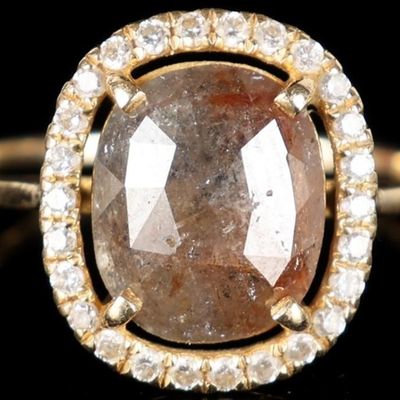 14K YELLOW GOLD MULTICOLOR MOISSANITE DIAMOND RING