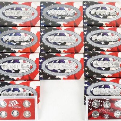 COMPLETE SET 99-08 SF MINT SILVER PROOF QUARTERS
