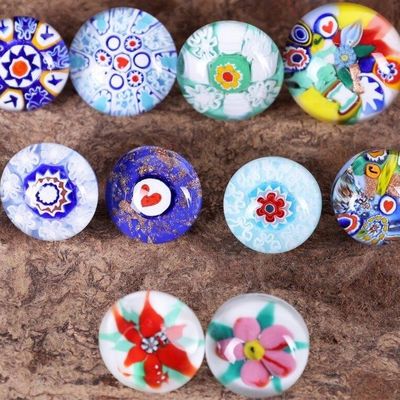 JOHN GOODERHAM ART GLASS MILLEFIORI BUTTONS (10)