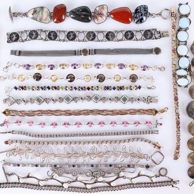 STERLING SILVER BRACELETS W TOPAZ DIAS RUBY (20)