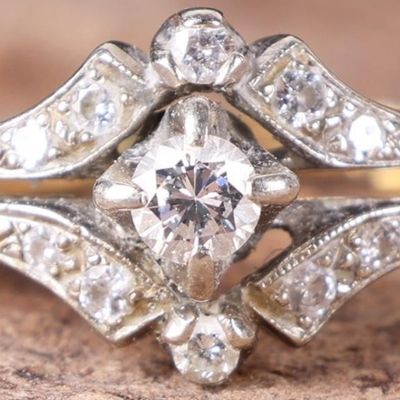 14K YELLOW/WHITE LADIES DIAMONDS RING