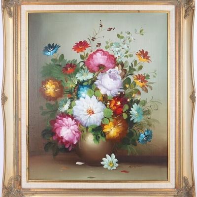 AFTER R ROSINI ORIGINAL STILL LIFE FLOWER PAINTING