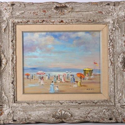 MARGARET RICE IMPRESSIONIST PAINTING BEACH