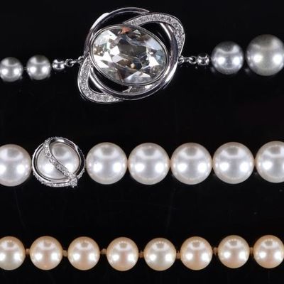 LADIES DESIGNER FAUX-PEARL NECKLACES SWAROVSKI (3)