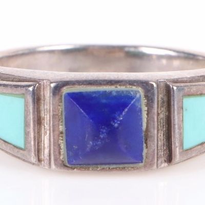 STERLING SILVER TURQUOISE & LAPIS LADIES RINGS
