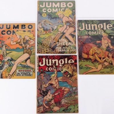 JUMBO & JUNGLE COMICS GOLDEN AGE LOT FN - VF (4)