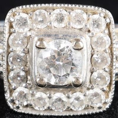 14K WHITE GOLD NATURAL DIAMOND LADIES RING