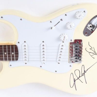 LED ZEPPELIN SIGNED SQUIRE FENDER GUITAR