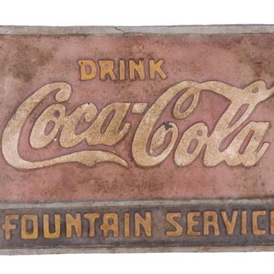 1930'S COCA-COLA CAST IRON BENCH SIGN
