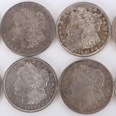 ASSORTED 90% SILVER MORGAN DOLLARS - (8)