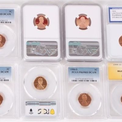 Sale Photo Thumbnail #369: ASSORTED PF/MS-66 TO 70 LINCOLN PENNIES - (11)