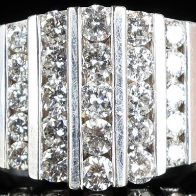 Sale Photo Thumbnail #113: 14K WHITE GOLD LADIES RING W/ IIA SYNTH DIAMONDS