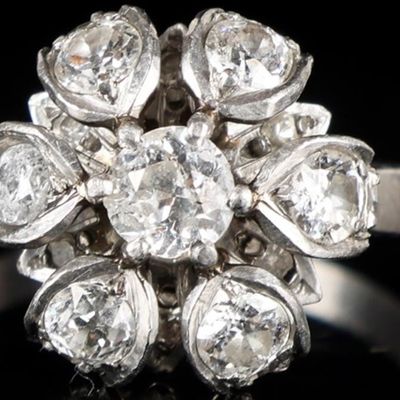 Sale Photo Thumbnail #104: 1.03CTW DIAMONDS 14K WHITE GOLD LADIES CROWN RING