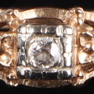 Sale Photo Thumbnail #77: PETITE 14K YELLOW GOLD LADIES RING W/ DIAMOND