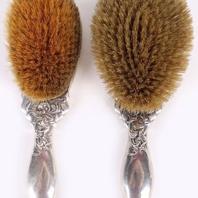 Sale Photo Thumbnail #118: ANTIQUE STERLING SILVER WHITING HAIR BRUSHES