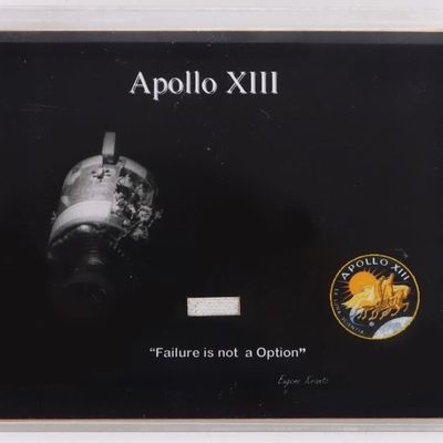 Sale Photo Thumbnail #430: RARE APOLLO 13 LUNAR MODULE BETA CLOTH DISPLAY