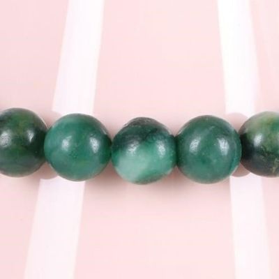Sale Photo Thumbnail #18: SPINACH JADE BEAD WORRY BRACELET 23 8.4MM BEADS