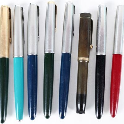 Sale Photo Thumbnail #397: VINTAGE PARKER FOUNTAIN PENS "51" COLORFUL (8)