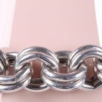 Sale Photo Thumbnail #13: THICK STERLING SILVER LADIES CHAIN BRACELET 62.7 G