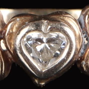 Sale Photo Thumbnail #153: 10K YELLOW GOLD LADIES RING W/ HEART DIAMOND