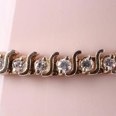 Sale Photo Thumbnail #198: 14K YELLOW GOLD NATURAL DIAMOND TENNIS BRACELET