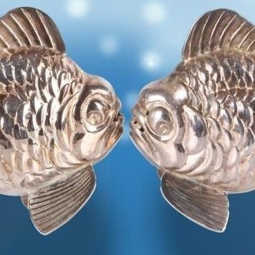 Sale Photo Thumbnail #125: ANTIQUE 925 STERLING SILVER GOLDFISH SHAKERS
