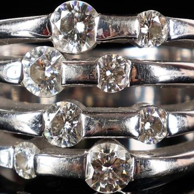 Sale Photo Thumbnail #110: 14K WHITE GOLD LADIES RING W/ BRIGHT MOISSANITE