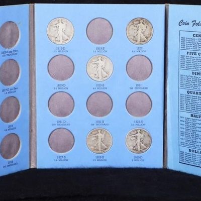 Sale Photo Thumbnail #337: STANDING LIBERTY HALVES COLLECTION #1 PART FILLED