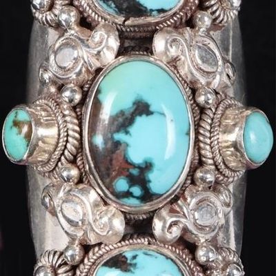 Sale Photo Thumbnail #3: HIGH QUALITY TURQUOISE SW STYLE 925 MENS RING