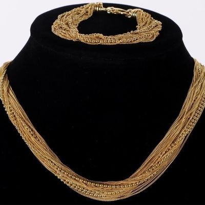Sale Photo Thumbnail #315: STERLING SILVER MULTI STRAND NECKLACE/BRACELET SET