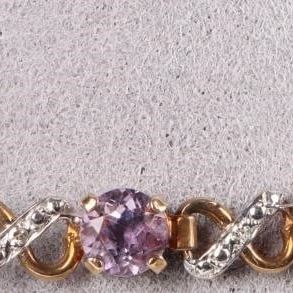 Sale Photo Thumbnail #196: 14K YELLOW GOLD DIAMOND & AMETHYST BRACELET