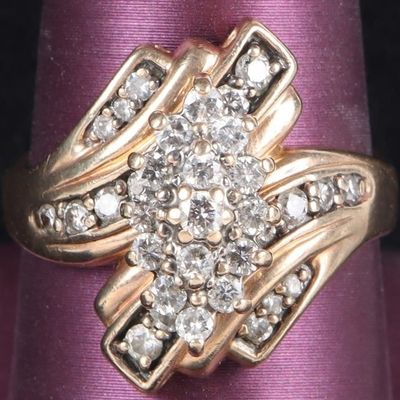 Sale Photo Thumbnail #85: 33 DIAMONDS 14K YELLOW GOLD LADIES RING ORNATE