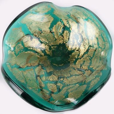 Sale Photo Thumbnail #380: ITALIAN MURANO GOLD & GREEN BOWL