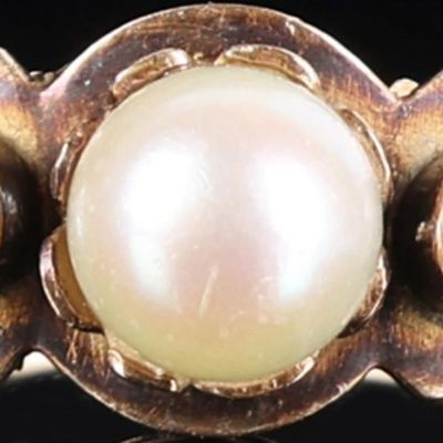 Sale Photo Thumbnail #67: 14K YELLOW GOLD NATURAL DIAMOND PEARL LADIES RING