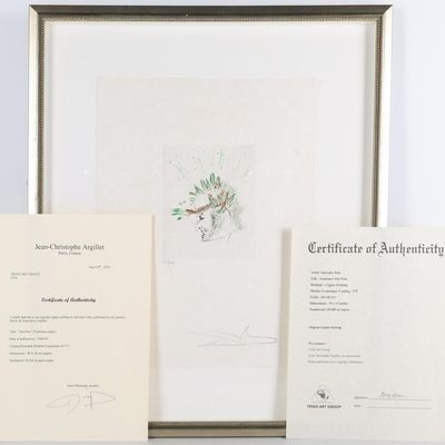 Sale Photo Thumbnail #410: SALVADOR DALI THE POET FANTOMES PRINT 18/100 AUTO