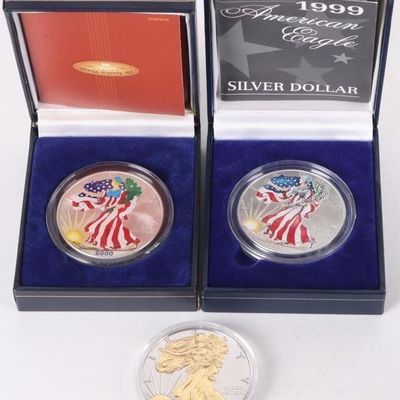 Sale Photo Thumbnail #323: ASSORTED 90% SILVER SPECIAL AMERICAN EAGLES - (3)