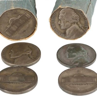 Sale Photo Thumbnail #361: 35% SILVER WARTIME JEFFERSON NICKEL ROLL OF 40-(2)