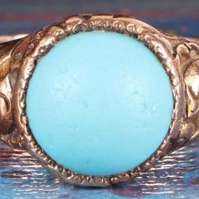 Sale Photo Thumbnail #99: 14K YELLOW GOLD DREAM TURQUOISE LADIES RING