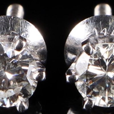Sale Photo Thumbnail #299: 14K WHITE GOLD NATURAL DIAMOND LADIES EARRINGS