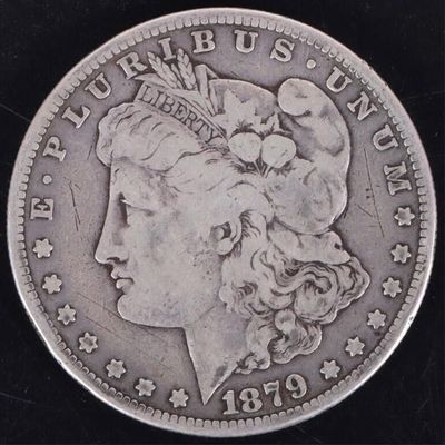 Sale Photo Thumbnail #335: 1879 S REVERSE OF 1878 90% SILVER MORGAN DOLLAR