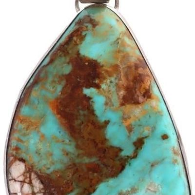 Sale Photo Thumbnail #24: SIGNED ADAM FIERRO TEARDROP TURQUOISE PENDANT