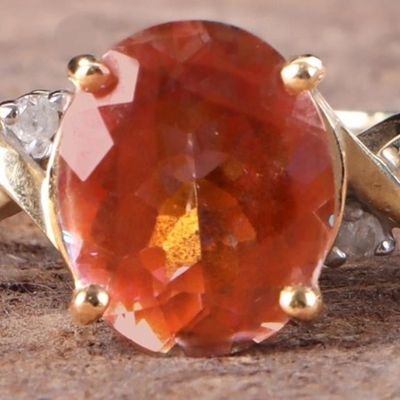 Sale Photo Thumbnail #79: 14K YELLOW GOLD LADIES RING W/ TOPAZ & DIAMONDS