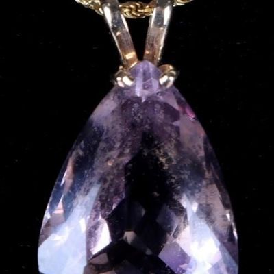Sale Photo Thumbnail #183: 14K YELLOW GOLD AMETHYST LADIES NECKLACE