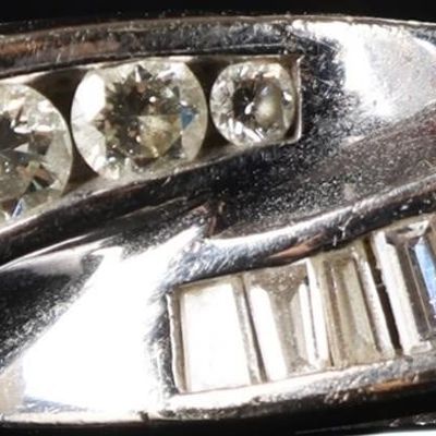 Sale Photo Thumbnail #108: SHINY & BOLD 14K WHITE GOLD MENS RING W/ DIAMONDS