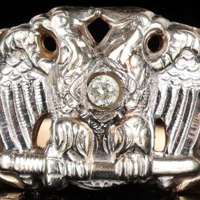 Sale Photo Thumbnail #175: 10K YELLOW GOLD TOPAZ 32 DEGREE FREEMASON RING