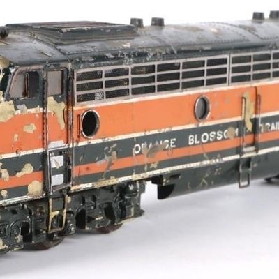 Sale Photo Thumbnail #424: VINTAGE O GAUGE BRASS MODEL TRAIN EMD E8/9A CUSTOM